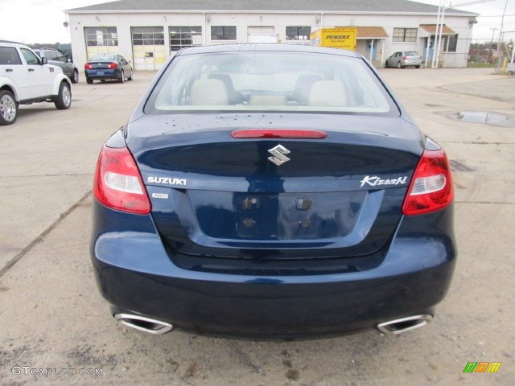 2010 Kizashi SLS AWD - Deep Sea Blue Metallic / Beige photo #5