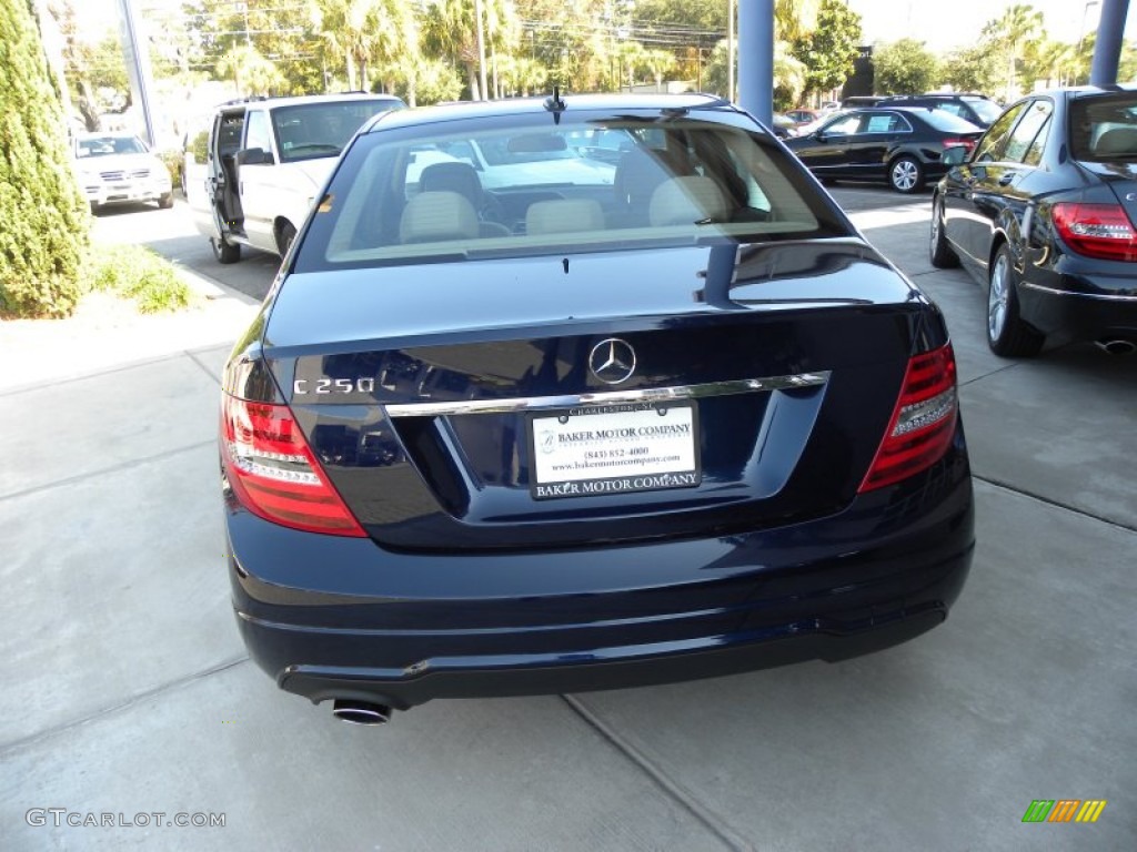 2012 C 250 Sport - Lunar Blue Metallic / Almond Beige/Mocha photo #4