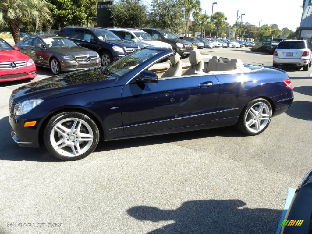 2012 E 350 Cabriolet - Lunar Blue Metallic / Almond/Mocha photo #1