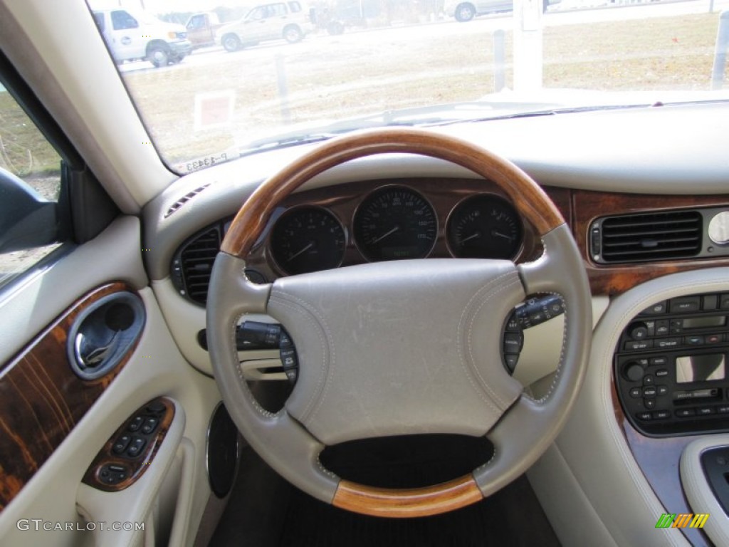2000 Jaguar XJ XJ8 Ivory Steering Wheel Photo #56364439