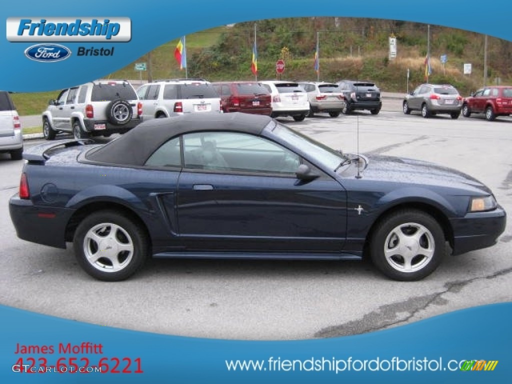 2001 Mustang V6 Convertible - True Blue Metallic / Medium Graphite photo #5