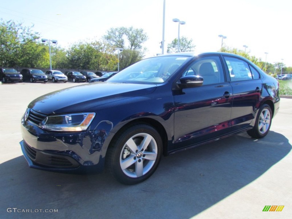 2012 Jetta TDI Sedan - Tempest Blue Metallic / Cornsilk Beige photo #1