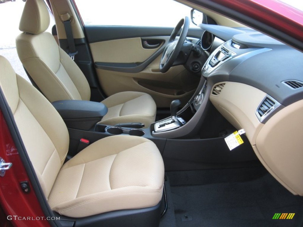 2012 Elantra GLS - Red Allure / Beige photo #19