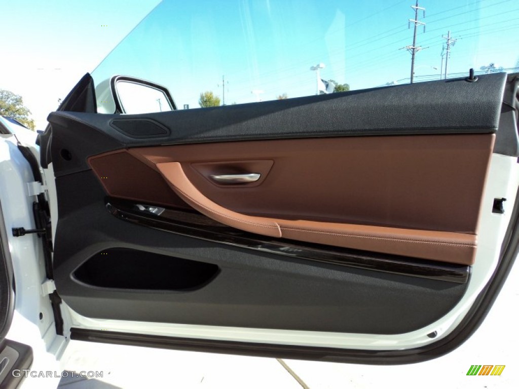 2012 BMW 6 Series 650i Convertible Cinnamon Brown Nappa Leather Door Panel Photo #56370541