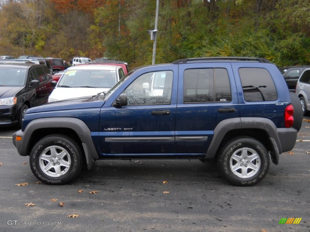 2002 Liberty Sport 4x4 - Patriot Blue Pearlcoat / Taupe photo #12