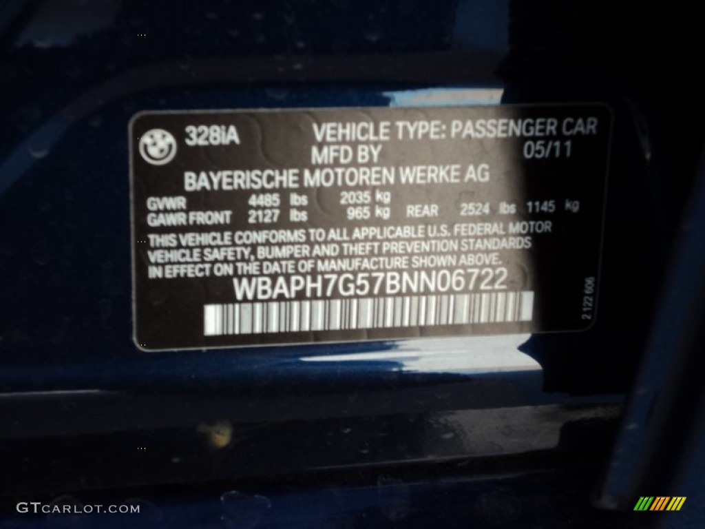 2011 3 Series 328i Sedan - Deep Sea Blue Metallic / Oyster/Black Dakota Leather photo #22