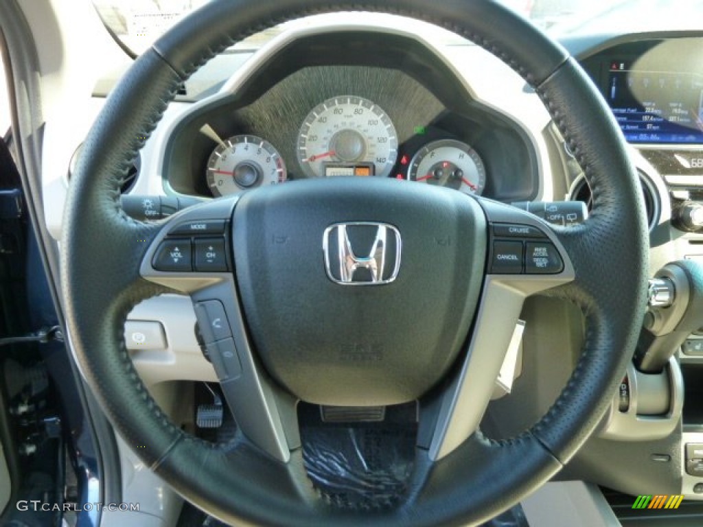 2012 Honda Pilot EX-L 4WD Gray Steering Wheel Photo #56373418