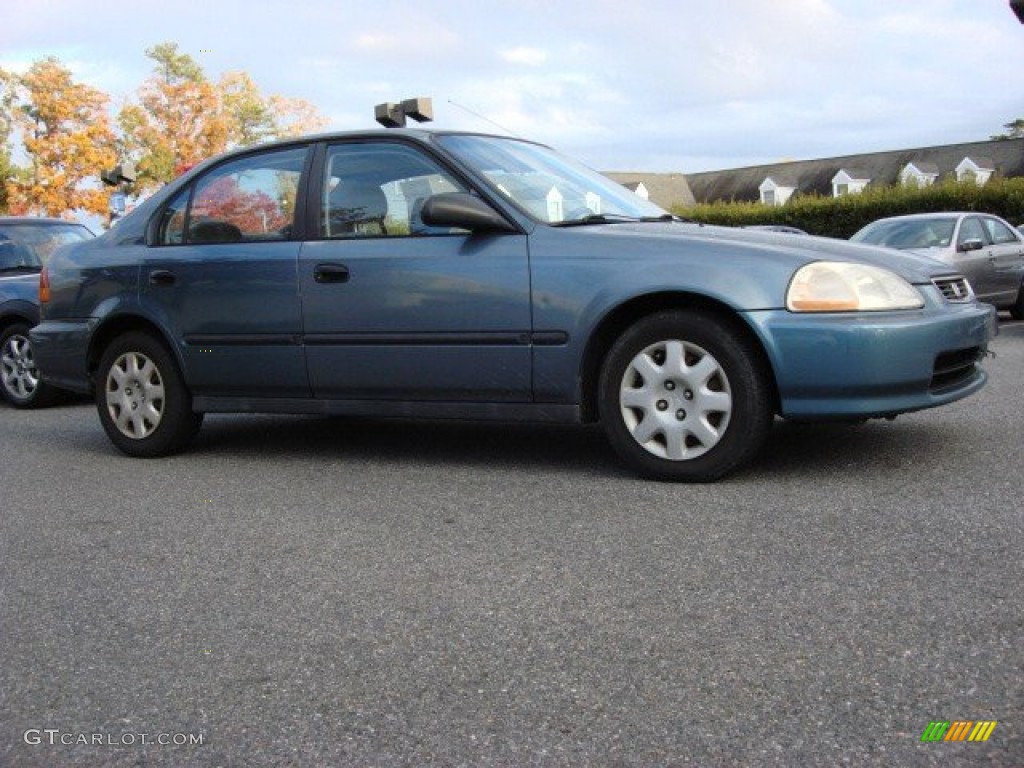 1998 Civic DX Sedan - Cyclone Blue Metallic / Gray photo #2
