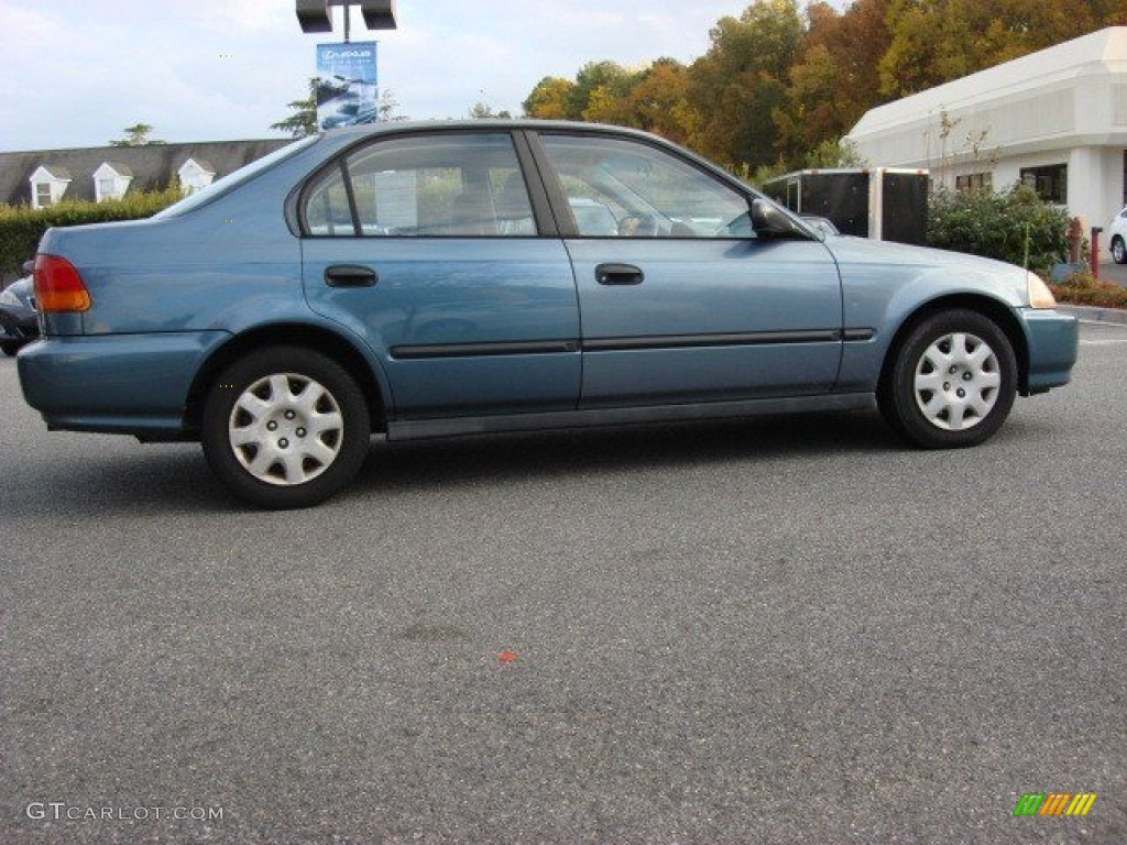 1998 Civic DX Sedan - Cyclone Blue Metallic / Gray photo #3