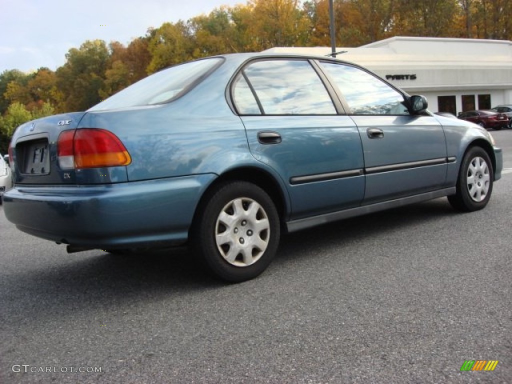1998 Civic DX Sedan - Cyclone Blue Metallic / Gray photo #4