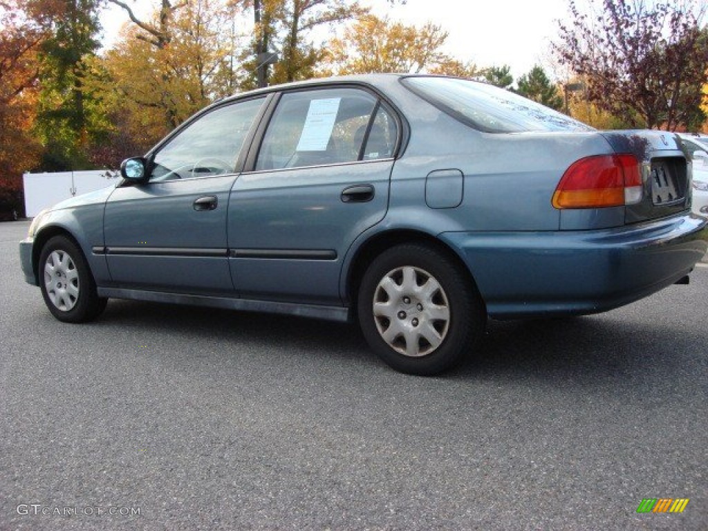 1998 Civic DX Sedan - Cyclone Blue Metallic / Gray photo #5
