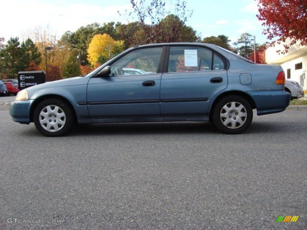 1998 Civic DX Sedan - Cyclone Blue Metallic / Gray photo #6
