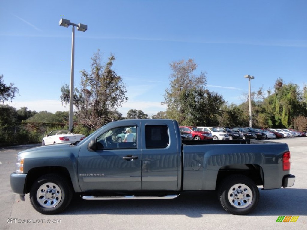 2008 Silverado 1500 LS Extended Cab - Blue Granite Metallic / Dark Titanium photo #2