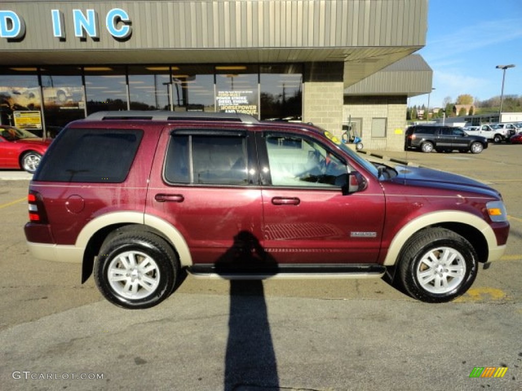 2008 Explorer Eddie Bauer 4x4 - Dark Cherry Metallic / Camel photo #5