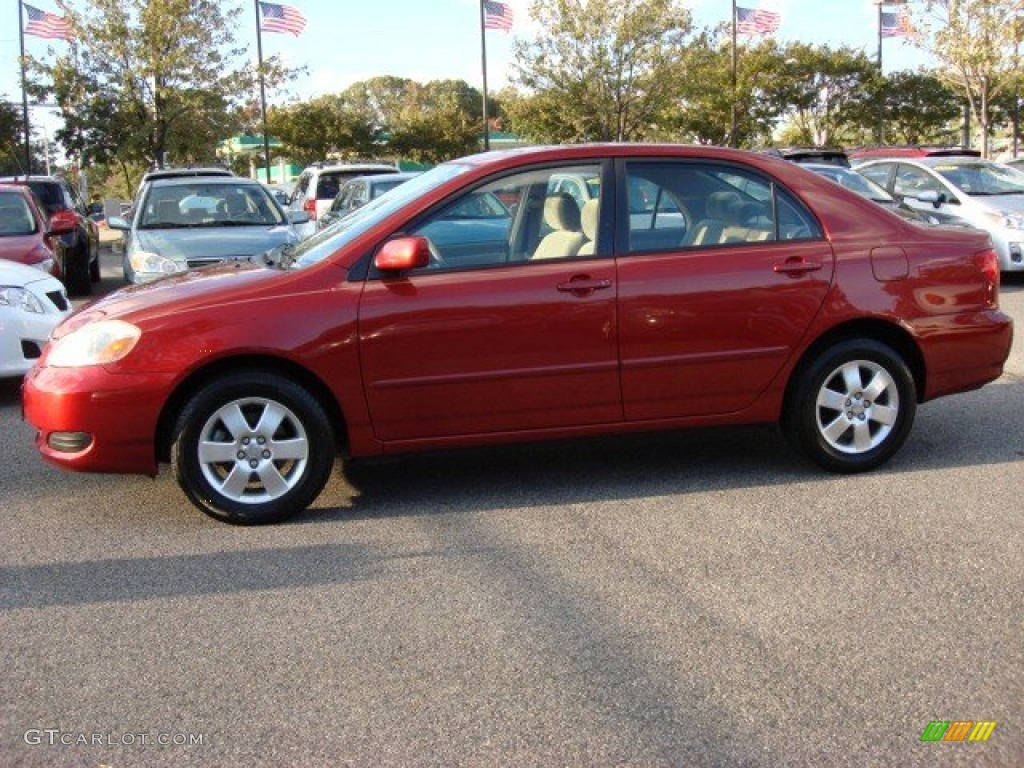 2006 Corolla LE - Impulse Red Pearl / Beige photo #7