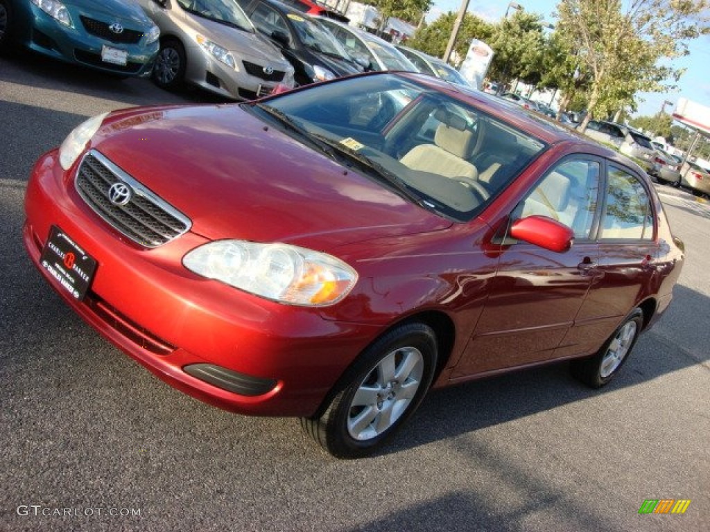 2006 Corolla LE - Impulse Red Pearl / Beige photo #9