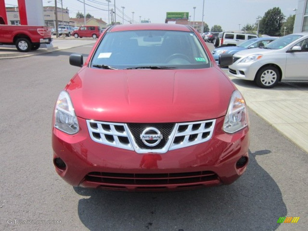 2011 Rogue S AWD - Cayenne Red / Black photo #2