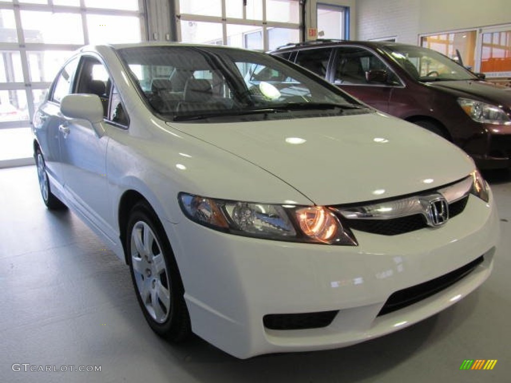 2009 Civic LX Sedan - Taffeta White / Gray photo #3