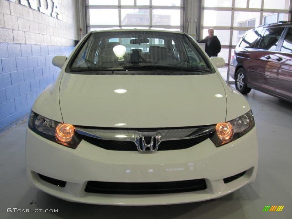 2009 Civic LX Sedan - Taffeta White / Gray photo #4