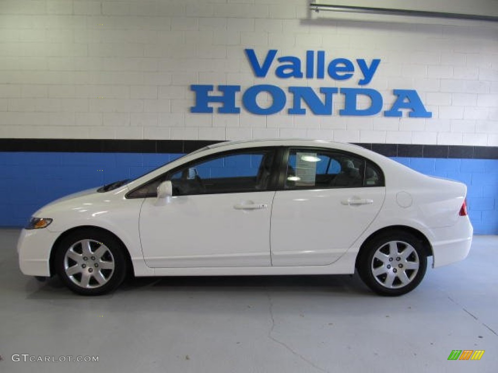 2009 Civic LX Sedan - Taffeta White / Gray photo #5