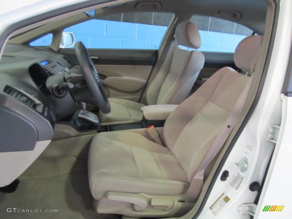 2009 Civic LX Sedan - Taffeta White / Gray photo #8