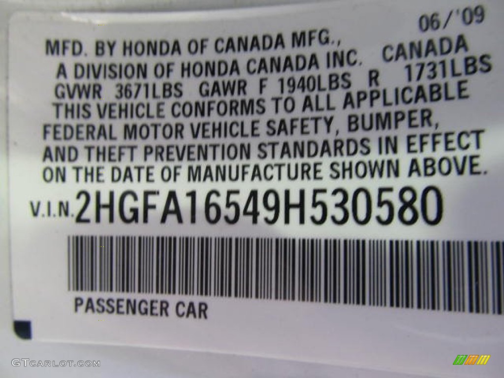 2009 Civic LX Sedan - Taffeta White / Gray photo #14