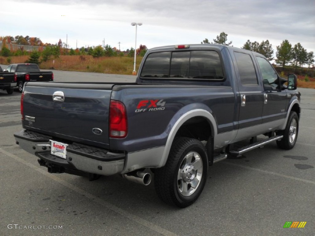 2006 F350 Super Duty Lariat FX4 Crew Cab 4x4 - Medium Wedgewood Blue Metallic / Medium Flint photo #4