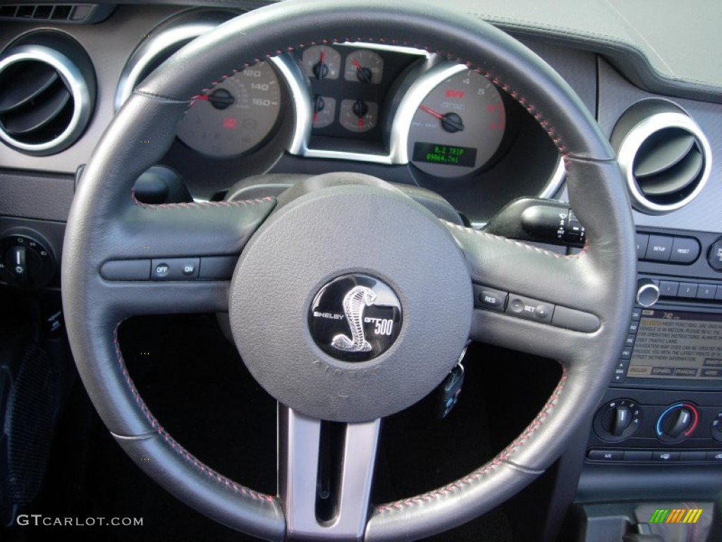 2008 Ford Mustang Shelby GT500 Convertible Black Steering Wheel Photo #56381686