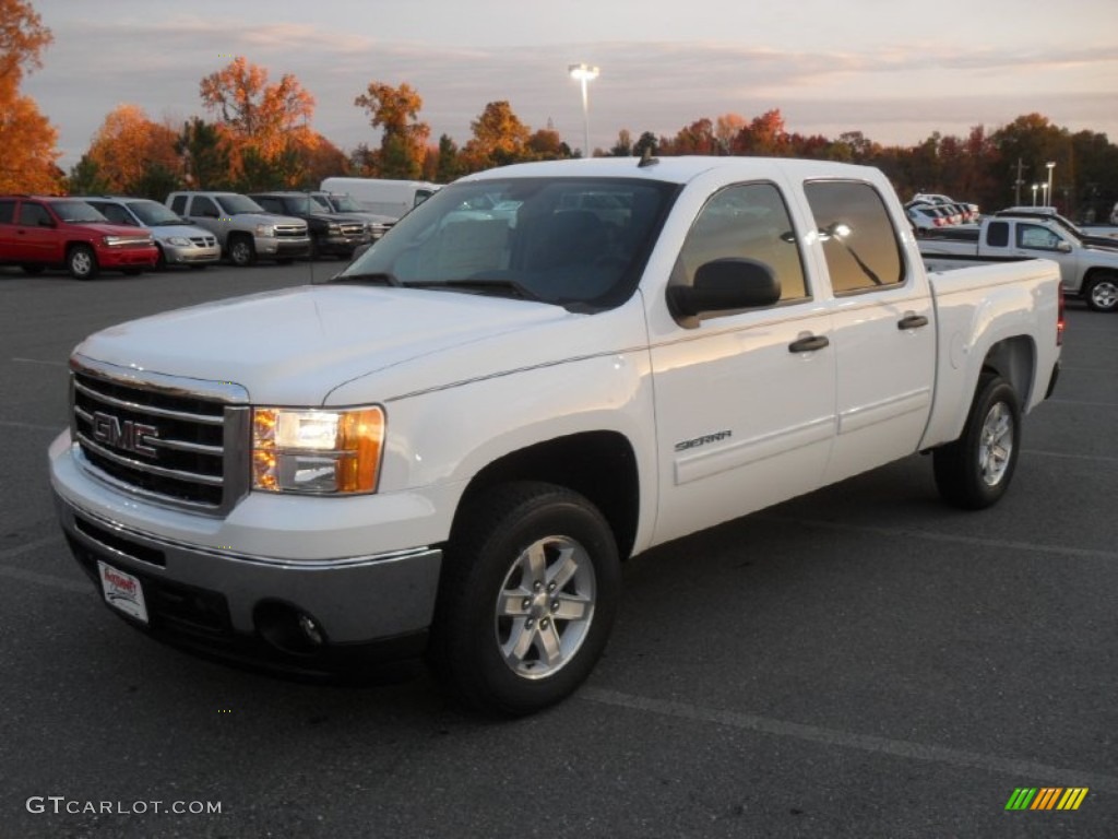 2012 Sierra 1500 SLE Crew Cab - Summit White / Ebony photo #1