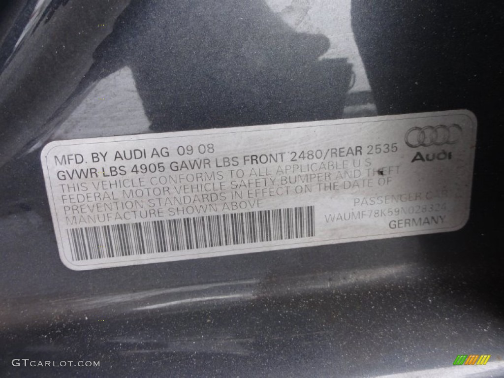 2009 Audi A4 2.0T quattro Sedan Info Tag Photo #56382400