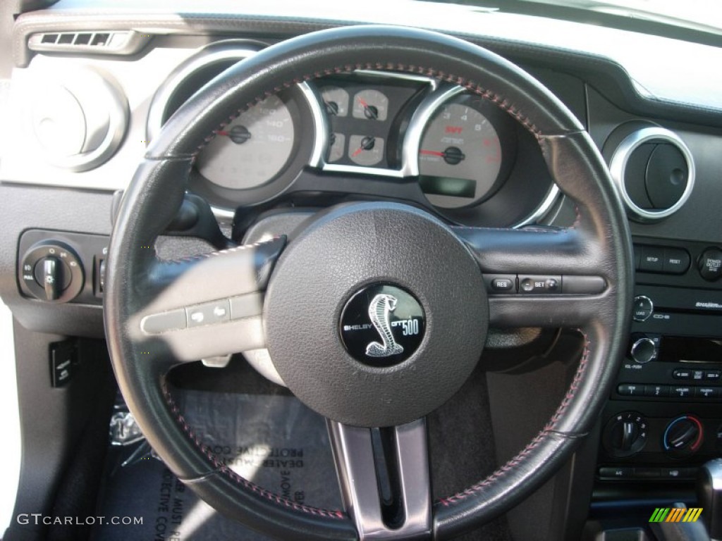 2008 Ford Mustang Shelby GT500 Coupe Black Steering Wheel Photo #56382736