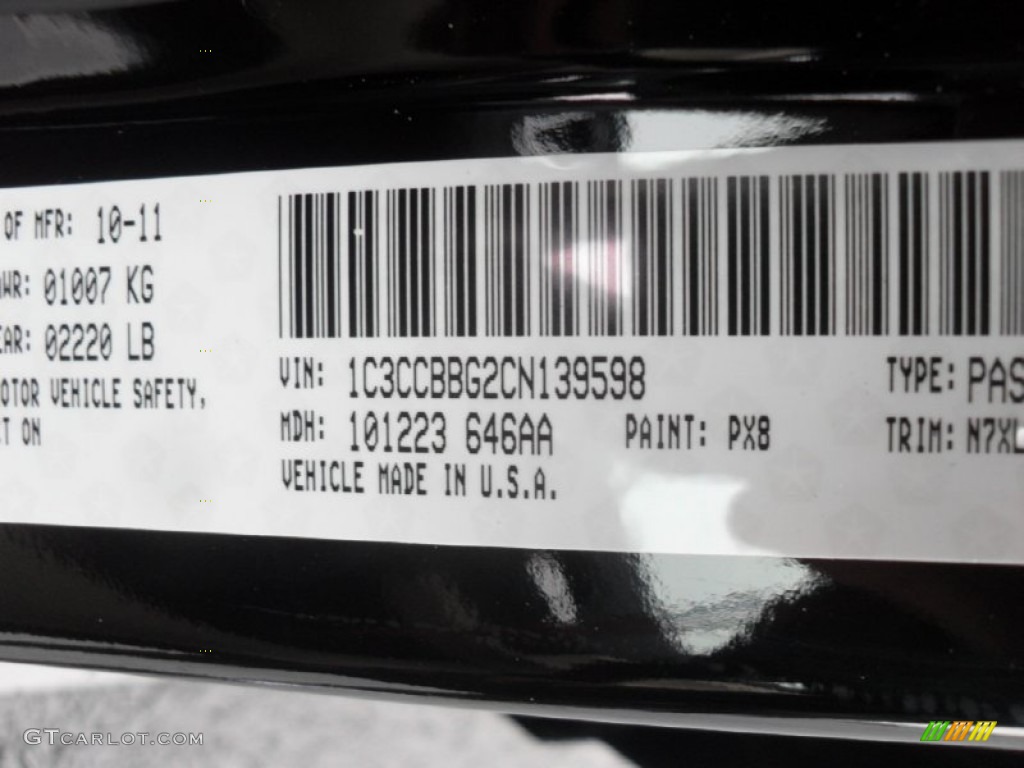 2012 200 Color Code PX8 for Black Photo #56385610