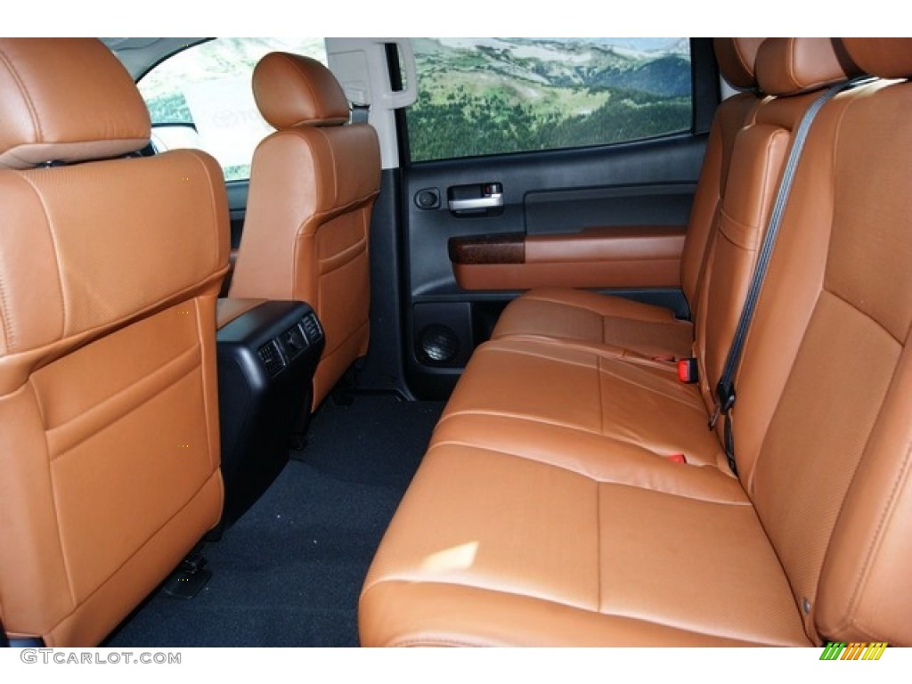 2012 Toyota Tundra Platinum CrewMax 4x4 Limited Rear Seats in Red Rock Leather Photo #56386621