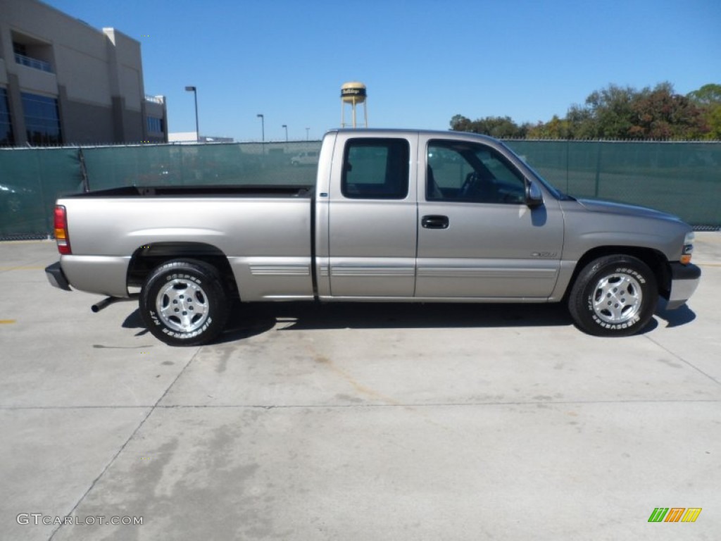 2000 Silverado 1500 LS Extended Cab - Light Pewter Metallic / Medium Gray photo #2