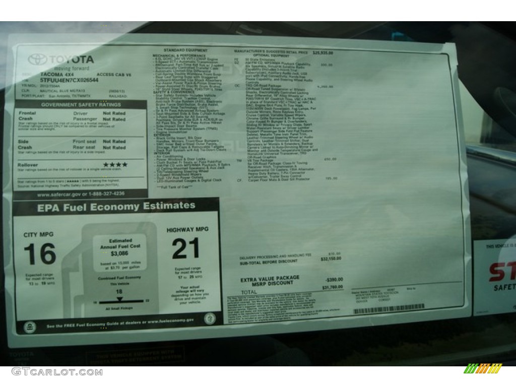 2012 Toyota Tacoma V6 TRD Access Cab 4x4 Parts Photos