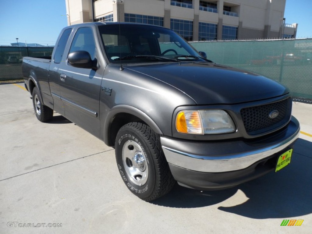 2002 F150 Lariat SuperCab - Dark Shadow Grey Metallic / Medium Graphite photo #1