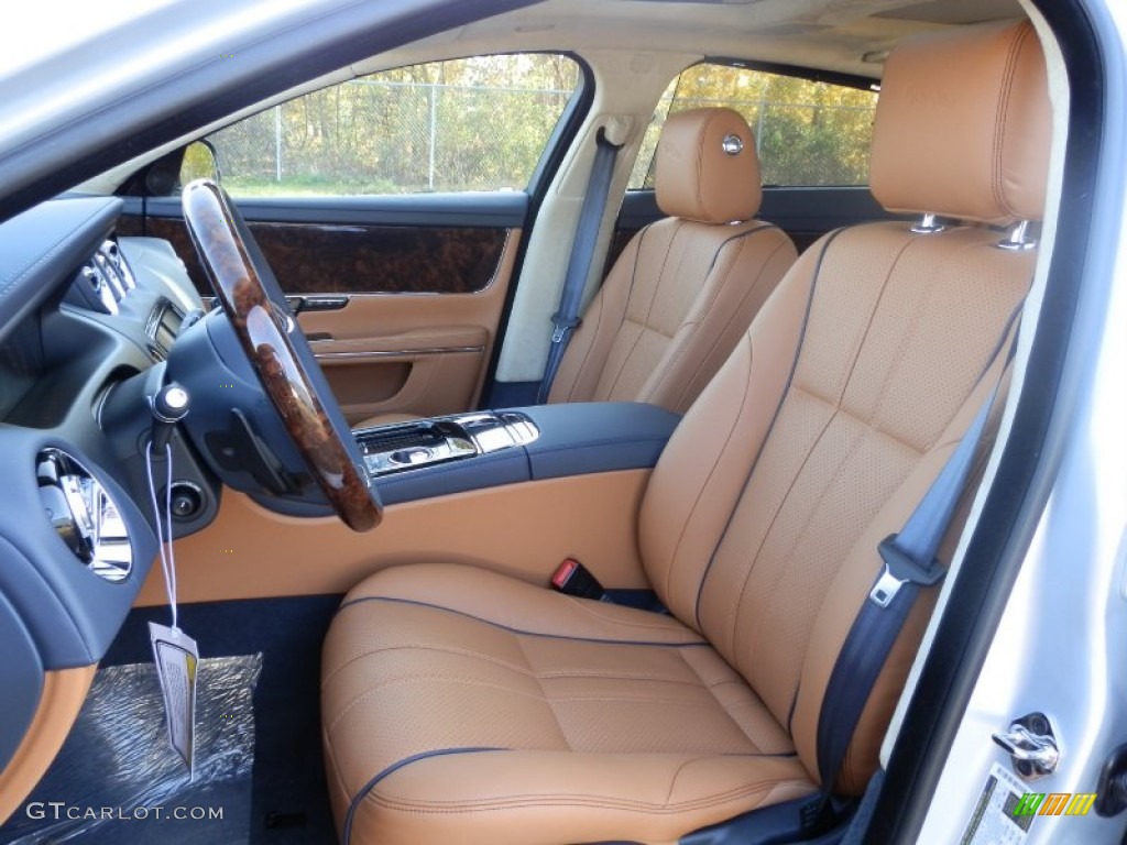 2012 Jaguar XJ XJL Portfolio Drivers seat in London Tan/Navy Photo #56389399