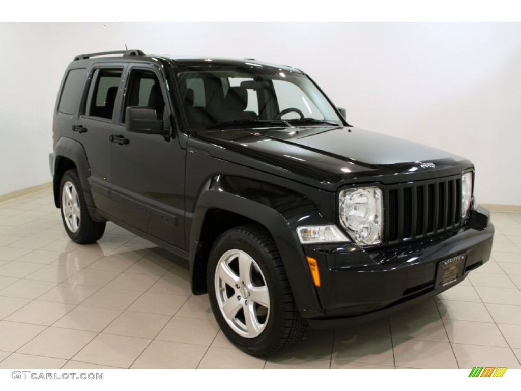 2009 Liberty Sport 4x4 - Brilliant Black Crystal Pearl / Light Slate Gray/Dark Slate Gray photo #1