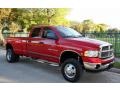 2005 Flame Red Dodge Ram 3500 SLT Quad Cab 4x4 Dually  photo #13