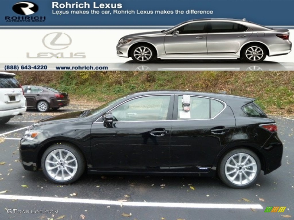 2012 CT 200h Hybrid Premium - Obsidian Black / Caramel Nuluxe photo #1