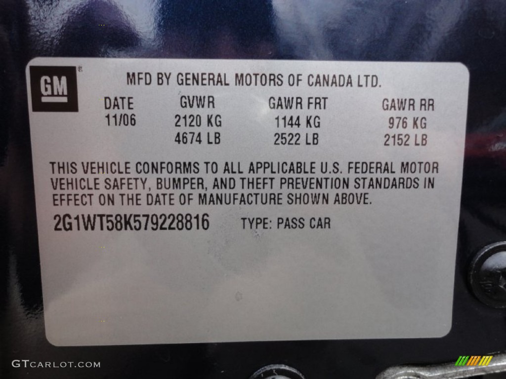2007 Impala LT - Imperial Blue Metallic / Ebony Black photo #15