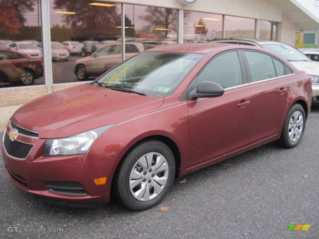 2012 Cruze LS - Autumn Red Metallic / Jet Black/Medium Titanium photo #2