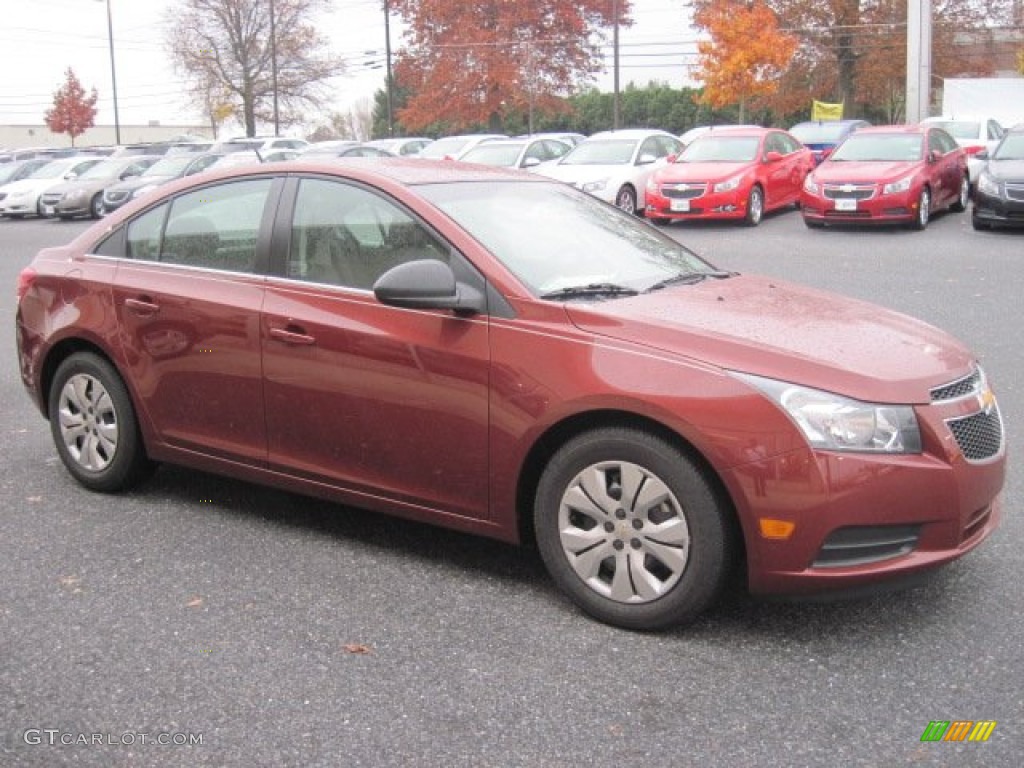 2012 Cruze LS - Autumn Red Metallic / Jet Black/Medium Titanium photo #3