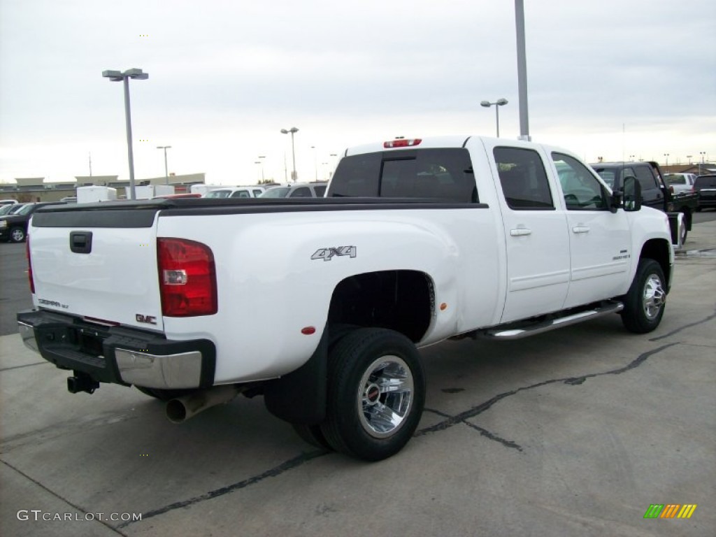 Summit White 2009 GMC Sierra 3500HD SLT Crew Cab 4x4 Dually Exterior Photo #56395690