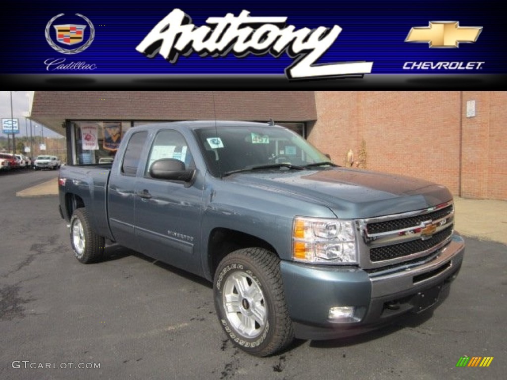 2011 Silverado 1500 LT Extended Cab 4x4 - Blue Granite Metallic / Ebony photo #1