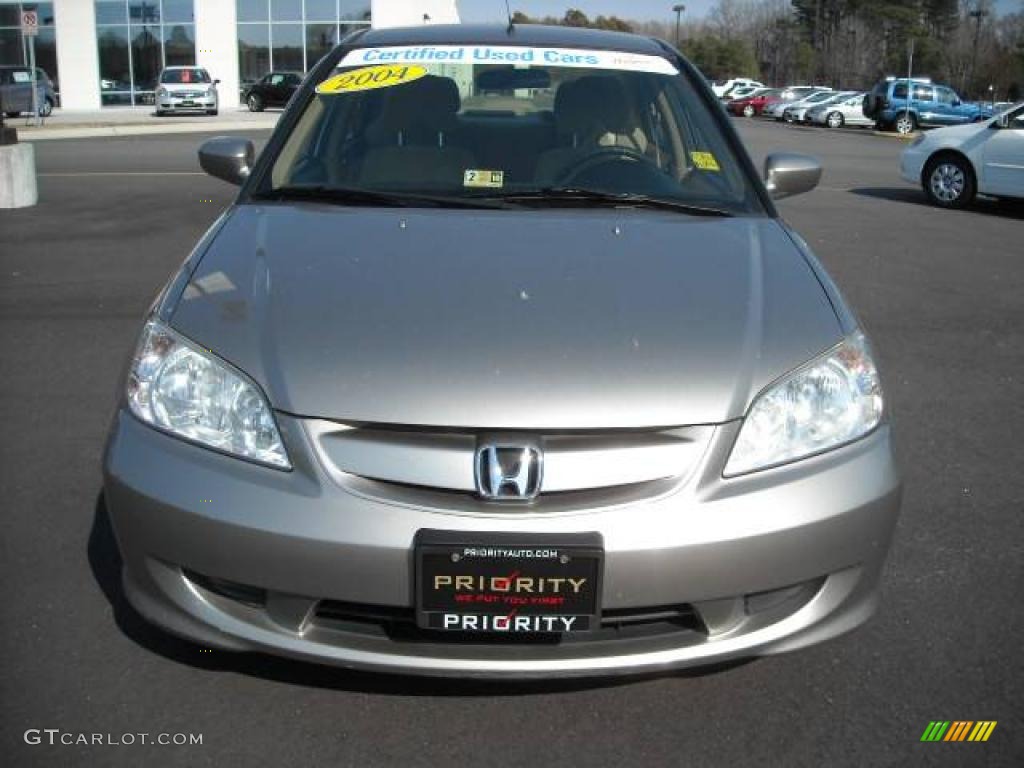 2004 Civic Hybrid Sedan - Shoreline Mist Metallic / Ivory Beige photo #9