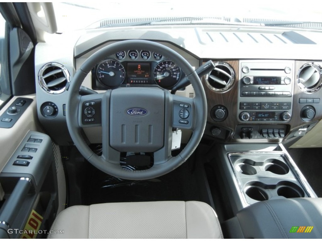 2012 Ford F350 Super Duty Lariat Crew Cab 4x4 Chassis Adobe Dashboard Photo #56401366