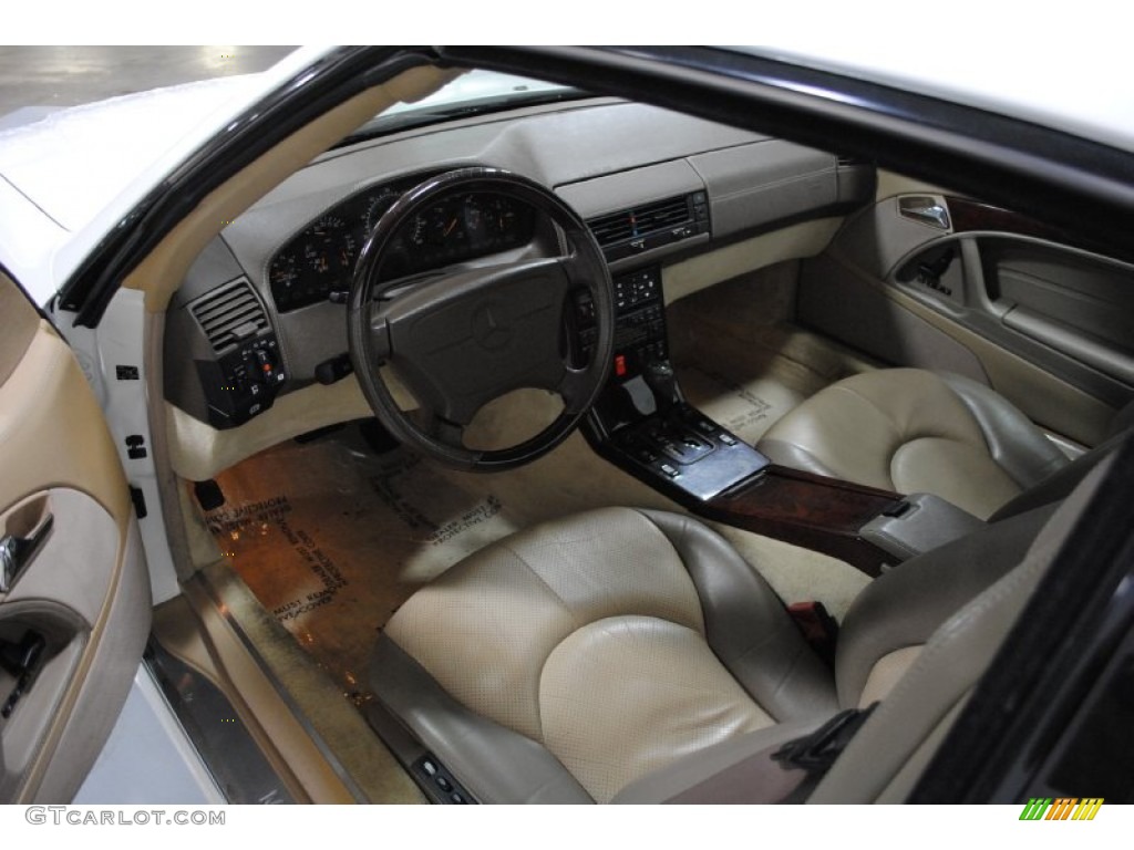 Parchment Interior 1996 Mercedes-Benz SL 600 Roadster Photo #56402380