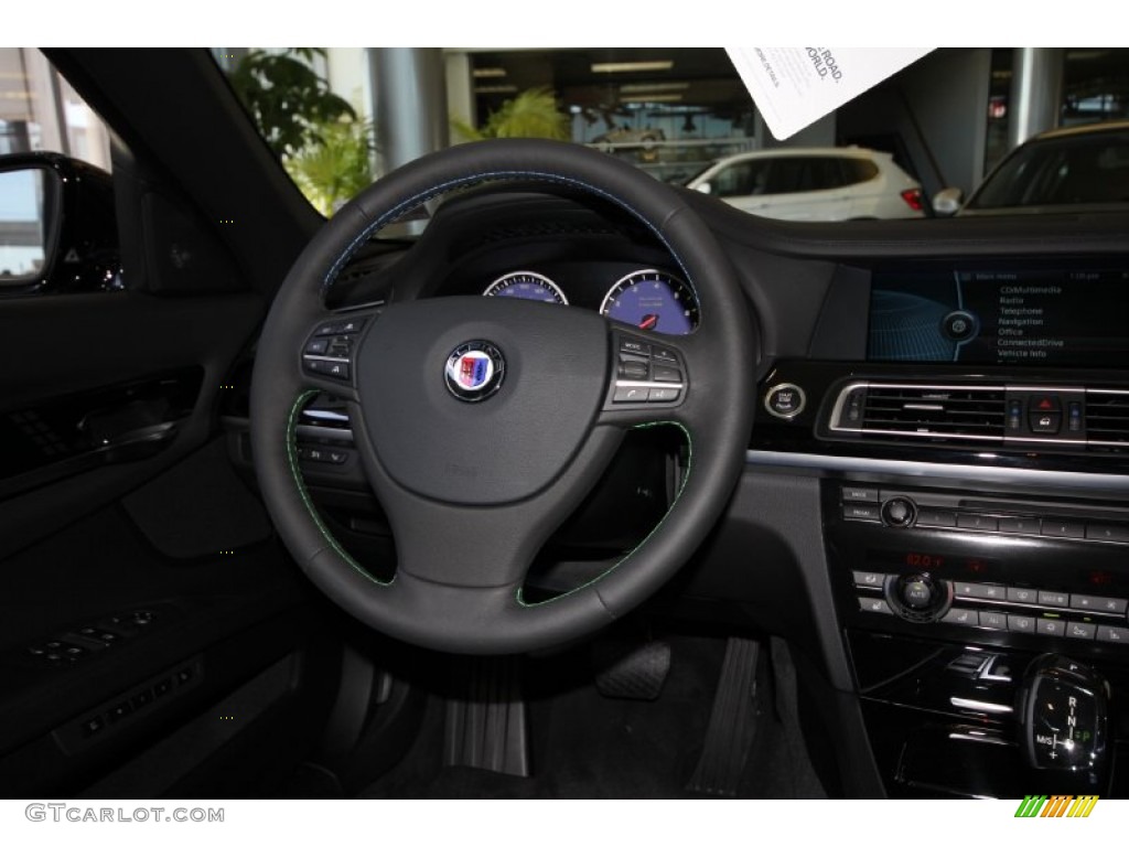 2012 BMW 7 Series Alpina B7 LWB Black Steering Wheel Photo #56405353