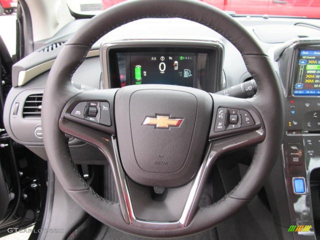 2012 Chevrolet Volt Hatchback Light Neutral/Dark Accents Steering Wheel Photo #56406028